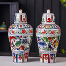 Axyaa Yuan Blue White Ceramic Wine Bottle Vase Decoration Ornament