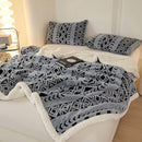 Axyaa Diamond Grid Jacquard Throw Blanket in New Bohemia Style
