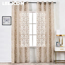 Axyaa Floral Jacquard Grommet Curtain for Home Decoration