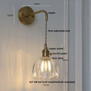 Axyaa Smoke Gray Glass LED Wall Light Fixture with Pull Chain Switch, Minimalist Design