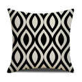 Axyaa Geometric Line Print Linen Cushion Cover - Home & Car Decor Pillowcase