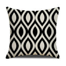 Axyaa Geometric Line Print Linen Cushion Cover - Home & Car Decor Pillowcase