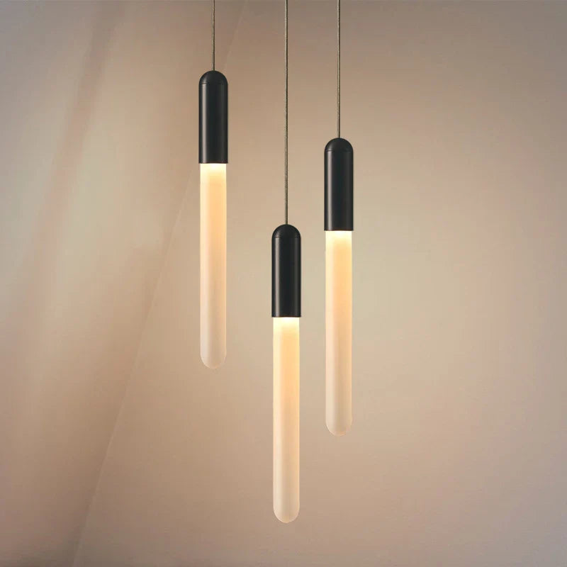 Axyaa Luxurious Gold Pendant Lamp - Modern Strip Chandelier for Dining and Bedroom