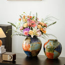 Axyaa Ceramic Vase with Hand-doodle Design for Floral Arrangement