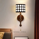 Axyaa Wave Point Fabric Wall Lamp for French Retro Bedroom, Living Room & Staircase
