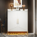 Axyaa 30-Pair Shoe Cabinet: Modern Entryway Storage Organizer with Doors, Shelves