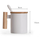 Axyaa Ceramic Coffee Mug with Wooden Handle & Lid - Gift Box Set