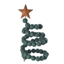 Axyaa Mini Wooden Bead Tree Ornaments with Star Topper, Rustic Farmhouse Style