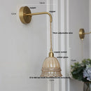 Axyaa Amber Glass LED Wall Sconce Pull Chain Switch Nordic Modern Design