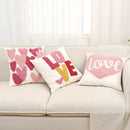 Axyaa Love Tufted Velvet Pillow Cover Cute Pink Valentine's Day Cushion Cover