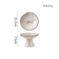 Axyaa Ceramic Dessert Plate Set of 2 High Foot Sushi Snack Tableware