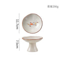 Axyaa Ceramic Dessert Plate Set of 2 High Foot Sushi Snack Tableware