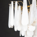 Axyaa Modern Copper Marble Pendant Light LED Chandelier for Home Decor