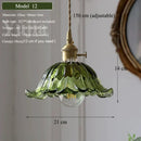 Axyaa Nordic Green Glass Pendant Lamp - Brass Ceiling Lighting for Kitchen Island
