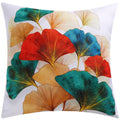 Yellow Grey Flower Pillowcase 45cm Double-Sided Print Cover for Home Decor by Axyaa