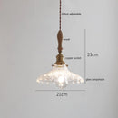 Axyaa Ceramic LED Pendant Lights: 30CM, Wood Copper Socket, Hanging Lamp