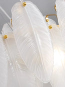 Axyaa Glass Feather Chandelier: Modern Luxury Lighting for Living Dining Room