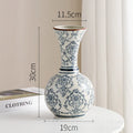 Axyaa Blue and White Porcelain Retro Vase - Chinese Ceramic Home Décor