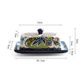 Axyaa Hand-painted Ceramic Butter Plate with Lid Butter Box Cheese Plate