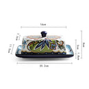 Axyaa Hand-painted Ceramic Butter Plate with Lid Butter Box Cheese Plate