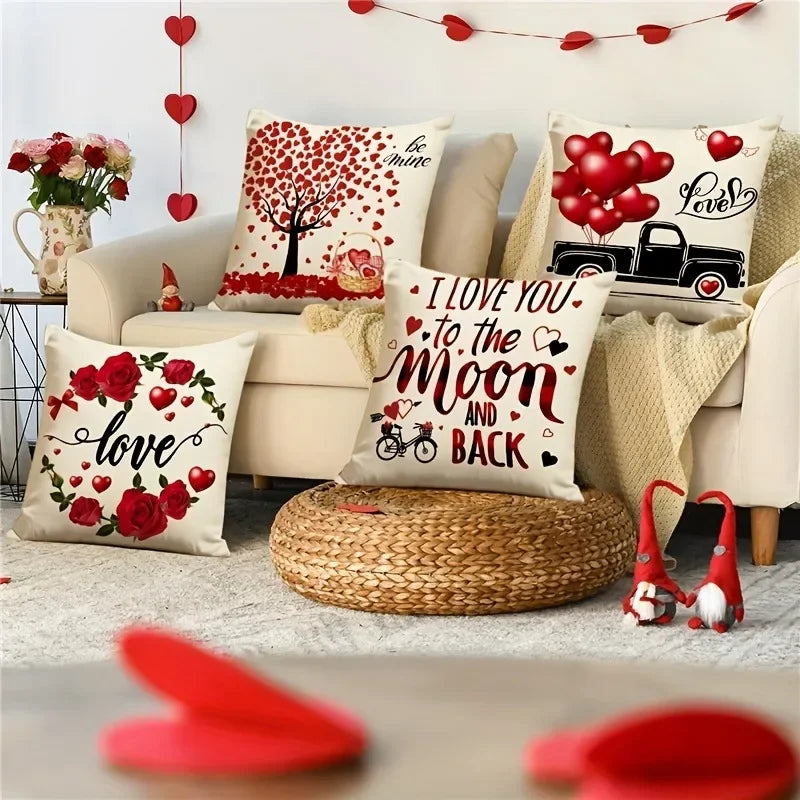 Axyaa Love Tree Balloon Rose Pillowcase - Home Sofa Cushion Cover
