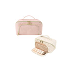 Axyaa Cream Pu Leather Makeup Bag: Waterproof, Portable, Large Capacity