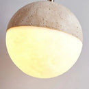 Axyaa Nature Stone Pendant Lamp Round Ball Light for Bedroom, Restaurant, Home Soft Lighting