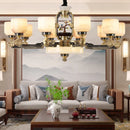 Axyaa Jade Chandelier: Luxurious All Copper Chinese Lamp for Living Room, Villa, Duplex