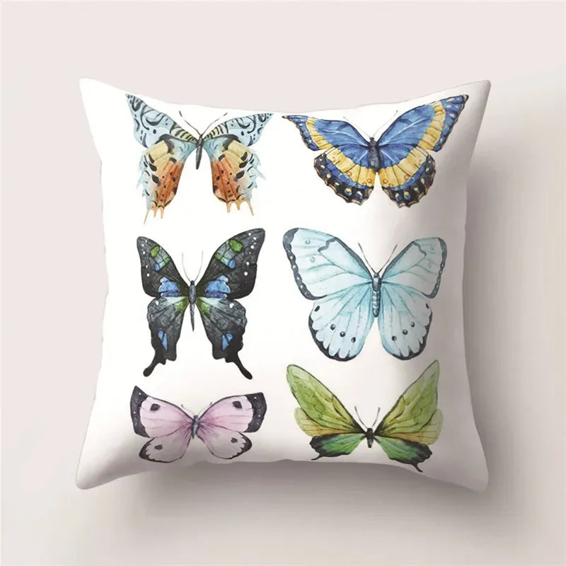 Butterfly Print Decorative Cushion Cover 45X45CM Sofa Polyester Pillow Case for Home Decor