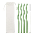 Axyaa Eco-Friendly Glass Straws - Colorful, High-Quality, Set of 6