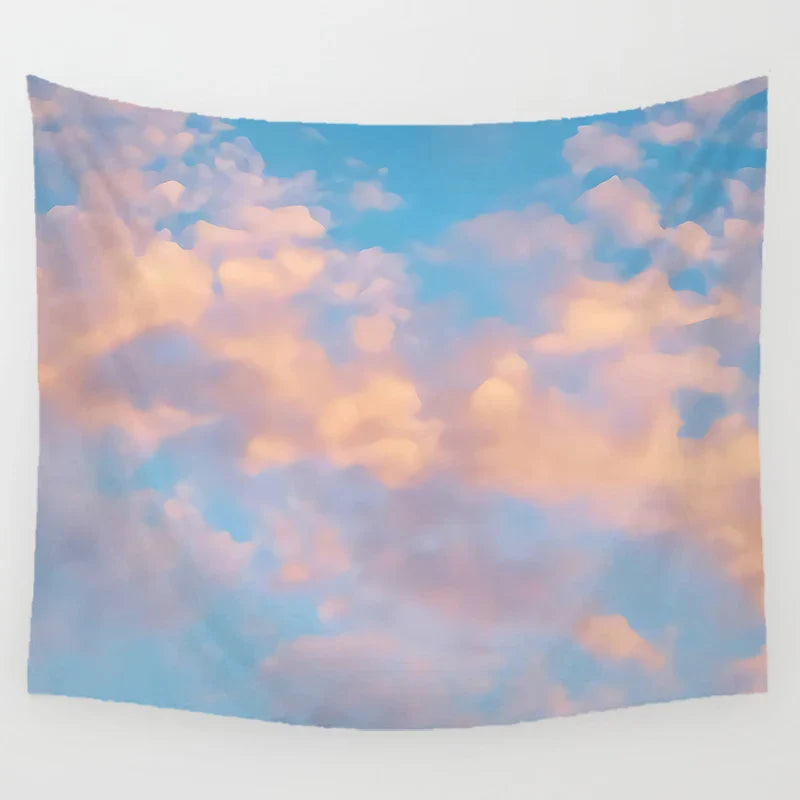 Axyaa Melodious Clouds Art Tapestry Wall Hanging - Hippie Bedroom Dorm Room Decor