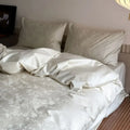Axyaa Cotton Satin Jacquard Duvet Cover Set - Queen Size Luxury Bedding Set
