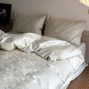 Axyaa Cotton Satin Jacquard Duvet Cover Set - Queen Size Luxury Bedding Set