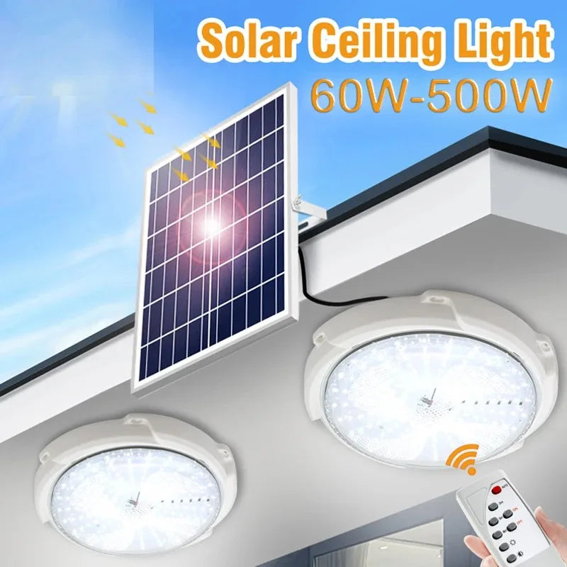 Axyaa Solar LED Ceiling Lamp for Home, Waterproof Indoor/Outdoor Lighting