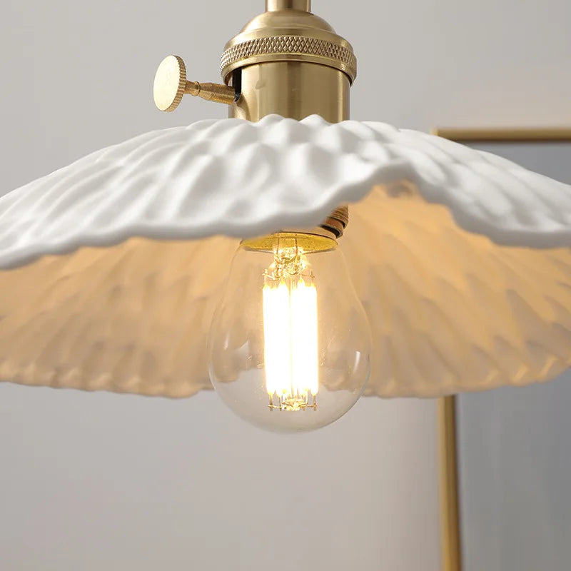 Axyaa Nordic LED Pendant Lamp Ceramic Copper Hanging Light Fixtures