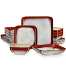 Axyaa Stern Blue Square Dinner Set - 16 Piece Ceramic Tableware Set