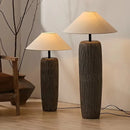 Axyaa Retro Ceramic Floor Lamp Nordic Fabric Art LED Standing Light