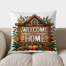 Axyaa Autumn Pumpkins & Leaves Pillow Cover for Sofa, Bedroom, Car