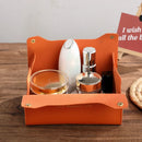 Axyaa Leather Tissue Box Holder Multi-purpose Storage Organizer