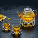 Axyaa 600ml Glass Teapot with Infuser Herbal TeaCup