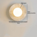 Axyaa Wooden LED Wall Lamp with Yellow Travertine Design