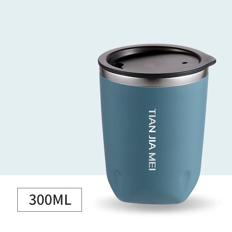 Axyaa Stainless Steel Portable Thermos Cup, 300ml Simple Office Coffee Mug