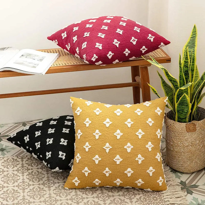 Axyaa Soft Yellow Cotton Linen Cushion Cover for Stylish Home Decor