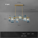 Axyaa Blue Flower Chandelier: LED Modern Home Decor Hanging Lamp for Luxury Living Room