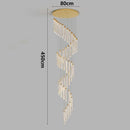 Axyaa Gold Crystal Duplex Chandelier - Rotating, Luxurious Design for Home Staircase