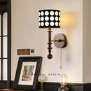Axyaa Wave Point Fabric Wall Lamp for French Retro Bedroom, Living Room & Staircase