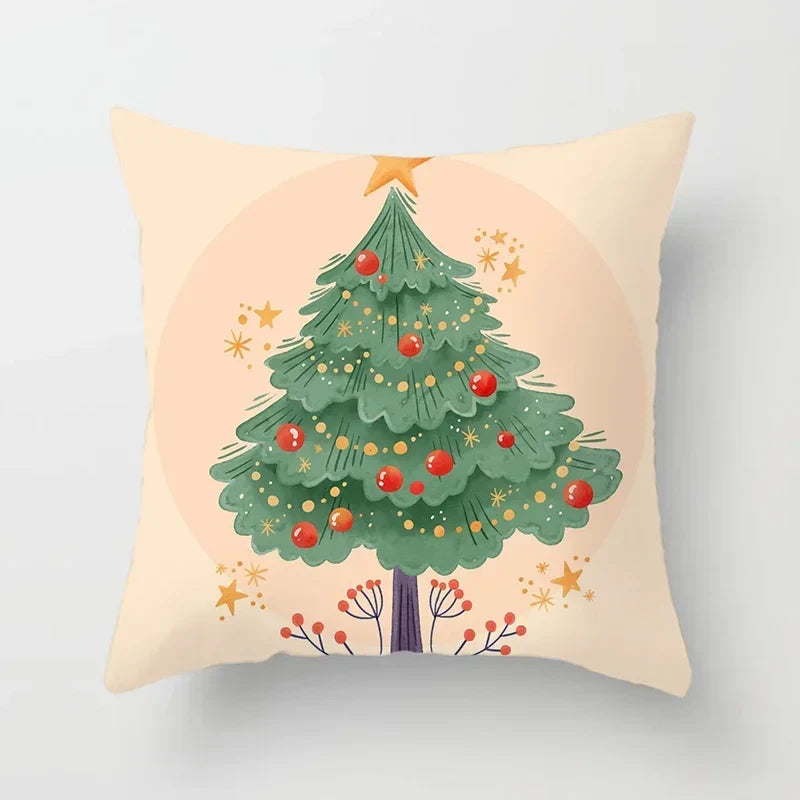 Axyaa Christmas Tree Throw Pillow Cover - Festive Home Decor
