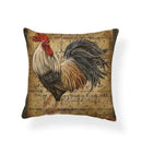 Axyaa Watercolor Rooster Pattern Pillowcase Home Decor Throw Cushion Cover