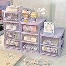 Axyaa Clear Plastic Desktop Organizer with Drawers for Office, School, and Makeup Storage