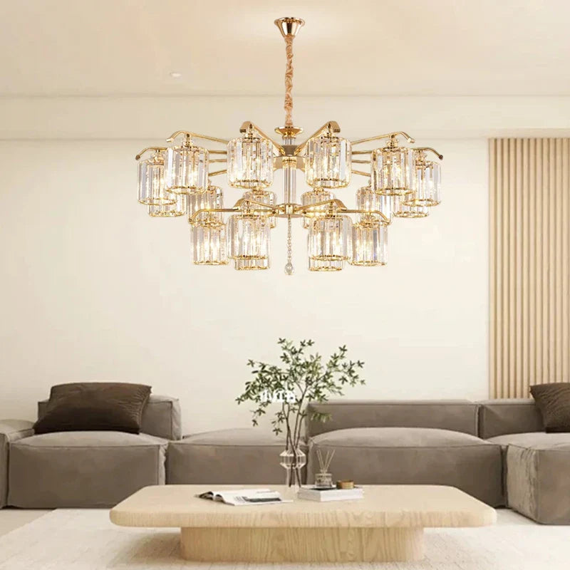 Luxury Atmosphere Crystal Chandelier for Living Dining Bedroom Villa Room Decor by Axyaa